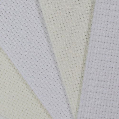 KCS 4 pc of 12" x 18" (30cmx45cm) 14CT Counted Cotton Aida Cloth Cross Stitch Fabric (White+Antique White) - color: White+antique White