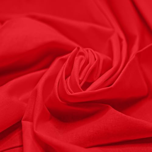 10 Pieces 18 x 21 Inches Cotton Fabric Precut Quilting Fabric Bundles Solid Colors Layer Cakes Quilt Material for DIY Craft Sewing Embroidery (Red) - color: Red