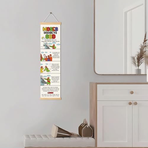 Moses Strikes the Rock Banner, Church Banner, Christian Rustic Hanging Door Flag, Farmhouse Decorations Outdoor Indoor, Church Activity Decor, Bible Lesson, Scripture and Words Decorations - color: Style 32