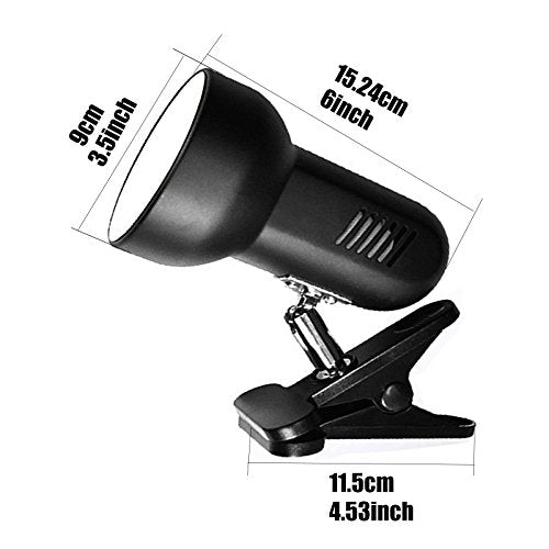 RONG&LAN Clip lamp,360° Rotation Clip on Lamp Portable Book Reading Light,Clamp on Desk/Table/Bunk Bed/Cupboard Home Lighting, (Desk lamp,Seven Colors for Your Choice) (Black.R-86) - color: Black