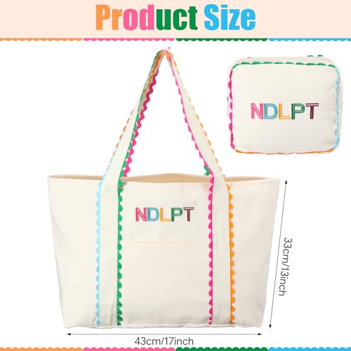 2 Pcs Needlepoint Canvas Tote Bag - color: Multicolor, size: 17 x 13 Inch, style: Fashion