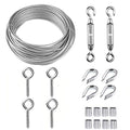 TooTaci Wire Trellis Kit, 50ft 1/16" Vinyl Coated Stainless Steel Wire Rope - style: 15M/2mm Stainless Steel Cable