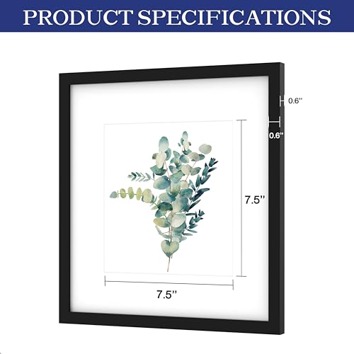 An&He 12x12 Picture Frames Set of 6, Displays 8x8 with Mat or 12x12 Without Mat Photos, Square Collage Wall Decor for Gallery, Wall Decor, Black - color: Black-6, size: 12x12