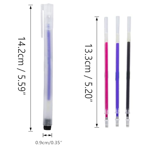 6 Heat Erasable Pens for Fabric Markers, Fabric Marking Pens with 42 Refills for Sewing and Quilting, Heat disappearing Ink Pen for Dressmaking, Tailors Sewing Chalk Pencils