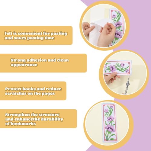 ORIGACH 6 Set Flowers Cross Stitch Bookmark Kit for Beginner - style: Flowers