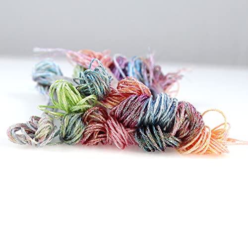KCS 6-Strand Cross Stitch Metallic Variegated Pearl Shiny Embroidery Floss (12 Skeins # 1) - color: 12 Skeins # 1