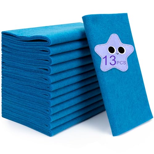XSEINO 13 Rolls Blue Felt Fabric,8"x35"(20.5x90cm) 1.4mm Thick Soft Felt Fabric Sheet for Crafts,Blue Series Colors Soft Nonwoven Fabric,Fit for Decoration, Sewing, DIY Crafts - color: Blue