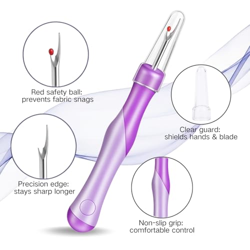 ZJO Seam Ripper and Thread Cutter Kit 2 Seam Rippers and 1 Thread Snips for Sewing, Quilting, and Embroidery Projects