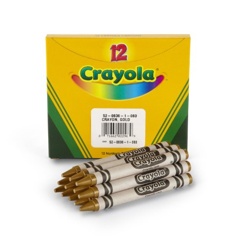 Crayola Crayons, Gold, Single Color Crayon Refill, 12 Count Bulk Crayons, School Supplies - color: Gold