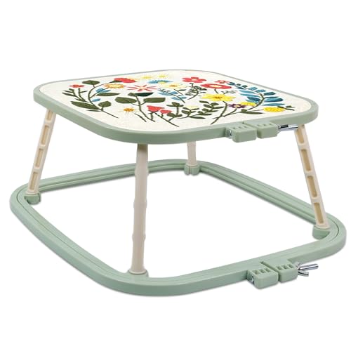 Guofa 2-Layer Embroidery Frame Stand – Adjustable Trapezoid Hoop Holder for Cross Stitch, Needlework, Quilting, Punch Needle & Sewing Crafts – Durable Plastic Hoops for Table or Lap - size: Large