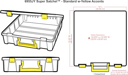ArtBin Super Satchel 1-Compartment Craft Storage Box, Yellow Latches - color: Yellow, size: 1 Pack