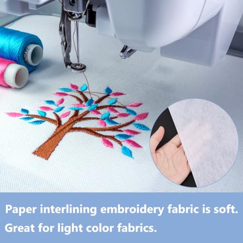 BENECREAT 120 Sheets No Show Mesh Embroidery Stabilizer Backing, 9.8x11.8 inch Precut Sheets for Machine Embroidery and Hand Sewing