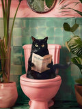TCDZMYGS Stamped Cross Stitch Kits for Beginners,Bathroom Cat 12x16in - color: cross stitch-0828-7