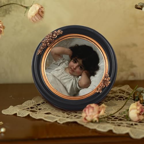 Vintage Small Picture Frame 4x4, Antique Ornate Photo Frame With Gold Floral Relief, Wall and Tabletop Display,High Definition Glass Front,Retro Home Decor Art Gallery Gothic Look(Black 4*4) - color: Black and Gold