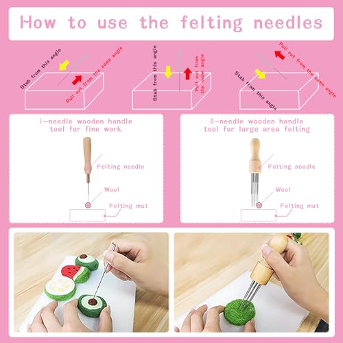 Complete Wool Felting Tools, Needle Felting Kit, Needle Felting Tools with 90Pcs Needle Felting Needles, 3Pcs Needle Bottles,2Pcs Needle Felting Pen,Needle Felting Tools for Beginner,Professional - color: 90 PCS
