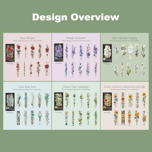 120 Pcs Vintage Floral Stickers for Scrapbooking and Journaling - color: Floral Bead