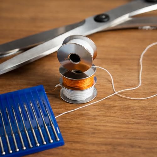 Replacement for PFAFF 2 Bobbin Cases #9076 and 20 Bobbins #9033, Compatible with PFAFF Industrial and Household models 138 234 238 331 333 335 437 438 439 460, Metal Bobbin Case Set Sewing Machines