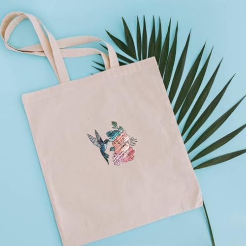 BENECREAT 4Sheets 60Pcs Hibiscus Hummingbird Water Soluble Embroidery, 11.7x8.3inch Stick and Stitch Embroidery Paper Stabilizer Water Soluble Hand Sewing for Shirts, Coats, Bags - color: Hibiscus and Hummingbird