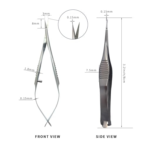 RWD VANNAS Micro Spring Scissors, 3.2" Straight Tapered Tip (S11001-08) - size: Straight Tapered Tip - S11001-08