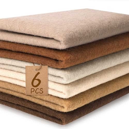XSEINO 6 Rolls 12"x35" 1.4mm Thick Soft Felt Fabric Sheet 6 Assorted Earth Tone Series Colors Felt Pack for DIY Craft Sewing Squares Nonwoven Patchwork - color: Earthtone Series