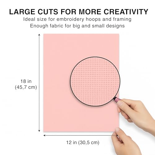 6 PCS Colorful Aida 14 Count Cross Stitch Fabric Set – 12x18 Inch Multicolor Cotton Embroidery Material Fabric Premium Aida for Needlework Embroidery Cloth Kit for DIY Projects & Crafts - color: 6 Colors