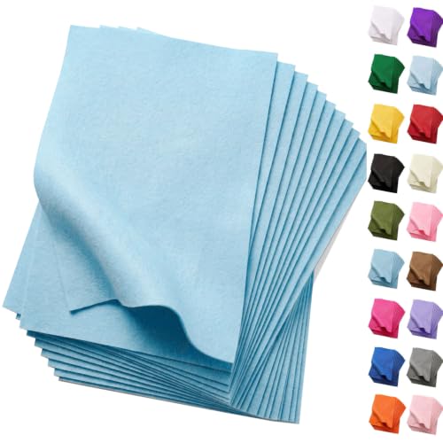 Soft Blue Felt Fabric Sheets for Crafts 8 x 12 Inch 20 Pcs 1.6mm Thick - color: Blue