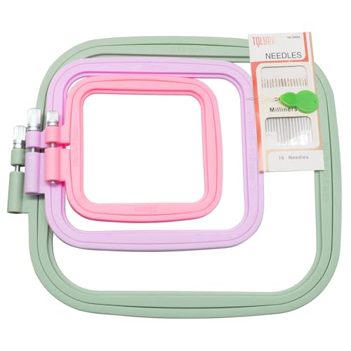 Marvexi 3Pcs Square Plastic Embroidery Hoops - size: 3Pcs