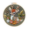 Huacan Embroidery Kits for Adults Beginner DIY Cross Stitch Stamped Christmas Pattern Stitching Deer Sewing Kit 1 Piece 7.8 x 7.8 Inch - color: Christmas Deer