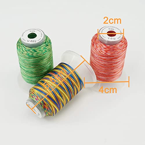 New brothread 12 Colors Variegated Embroidery Machine Thread Kit -2 - color: Assortment 2
