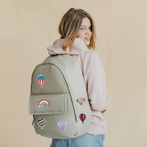 9PCS Hot Air Balloon Iron On Patches, Colorful Embroidered Appliques - color: Hot Air Balloon