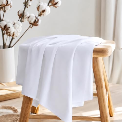 Tudomro 2 Yard 100% White Cotton Muslin Fabric 59 Inch Wide Natural Cotton Fabric by The Yard Tie Dye Soft Breathable for Quilting, Sewing, Embroidery, Apparel, Lining & Crafts