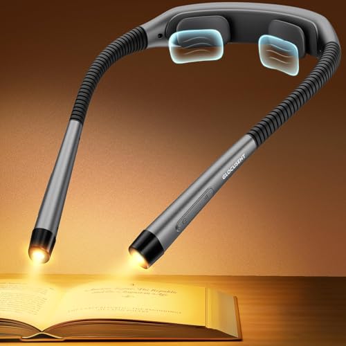 Glocusent Neck Light with Timer, 100 Hours Book Light for Bedtime Reading - color: Gray