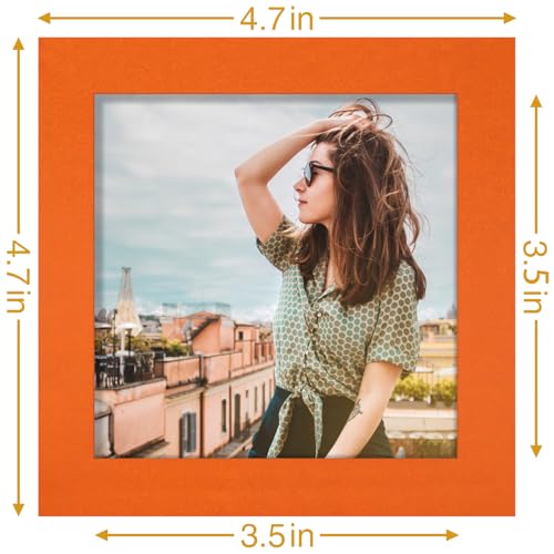 Vittanly 4x4 Picture Frame for Wall or Tabletop, Orange - color: Orange, size: 4x4