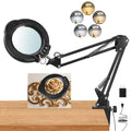 12X Magnifying Glass with Light and Stand, 5 Color Modes Stepless Dimmable - color: Black01
