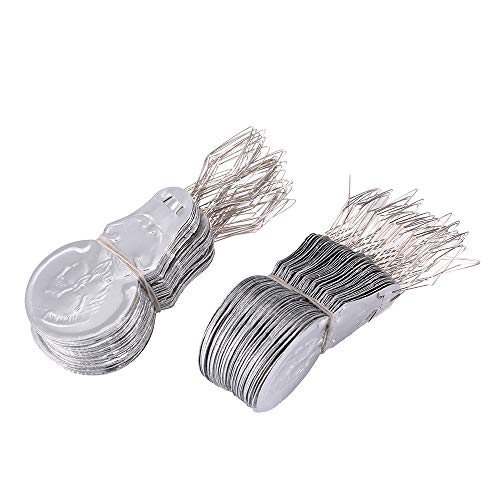100x Silver Tone Wire Loop DIY Needle Threader Stitch Insertion Hand Machine Sewing Tool