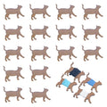 DICOSMETIC 20Pcs Wooden Animal Bobbin Embroidery Floss Bobbin Wooden Cross Stitch Floss Holder Animal Card Thread Organizer Cat Bobbins Set Winding Plate for Sewing Supplies Needlework Thread Storage
