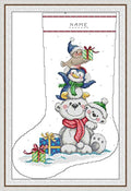 CaptainCrafts Cross Stitch Kits for Adults Stamped Cross Stitch Printed 14CT Fabric Needlecrafts Embroidery Kit Christmas Stocking (Polar Bear, Preprint Stamped 14CT, 16.6×24.4 Inch) - color: Polar Bear, size: Preprint Stamped 14CT, 16.6×24.4 Inch