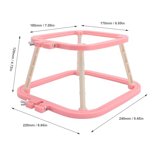 2-Layer Embroidery Frame Stand, Adjustable ABS Double Hoop - style: Watermelon Red