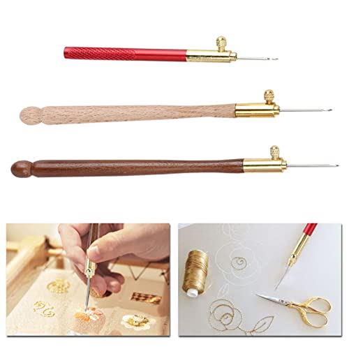 Moofey Tambour Embroidery Kit, 3PCS Tambour Hook with 9 Needles