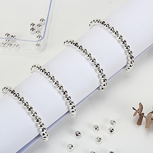 (R) Silver Plated Smooth Round Metal Beads 6 mm 300 Pcs - color: Silver 300 Pcs 6mm