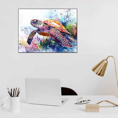 WUSARPLY Sea Turtle Stamped Cross Stitch Kits for Beginners Adults - color: J140