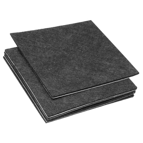 PATIKIL 4x4 Inch Lamp Base Felt, 5Pack 2mm Thickness Square Felt Furniture Pad Soft Adhesive Non-Slip Anti-Scratch Backed Felt for Lamp Furniture DIY Craft, Black - color: Black, size: 4x4 Inch