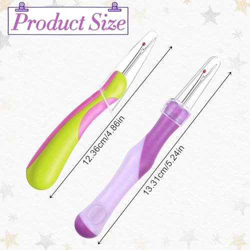 2 Pcs Seam Rippers for Sewing and Thread, Sewing Seam Thread Removers with Ergonomic Grip Stitch Remover Tool for Cross-Stitch, Embroidery, Needlework