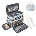 Lyhaxon Sewing Organizer Storage Bag, Double Layer Sewing Box Case - color: Blue Floral