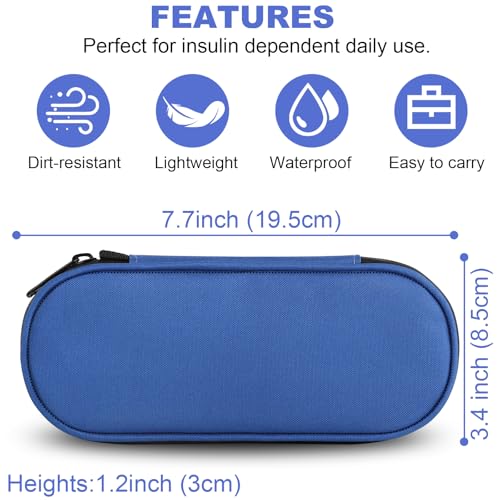 CDBXPRG Insulin Pen Cooler Travel Case, 2 TSA Approved Ice Packs Blue - color: Blue