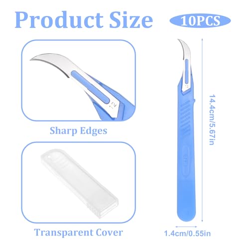 Seam Ripper, 10 Pieces Blue Stitch Remover Tool Thread Cutter Razor Tool Anti-Slip Seam Rippers with Protective Case and Scale Ruler for Sewing Crafting Embroidery Picking Threads Opening Buttonholes