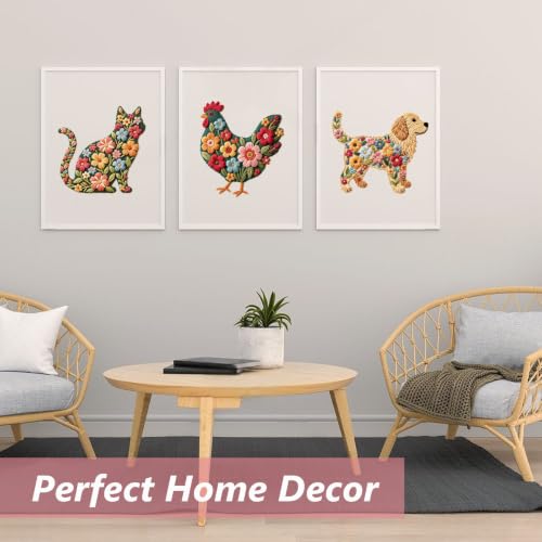 3 Packs Embroidery Kit for Adults, Embroidery for Beginners (Animal) - color: Animal