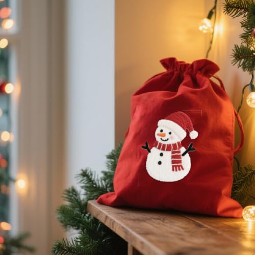 GLOBLELAND 4 Sheets Christmas Snowman Water Soluble Embroidery Pattern - color: Christmas Snowman