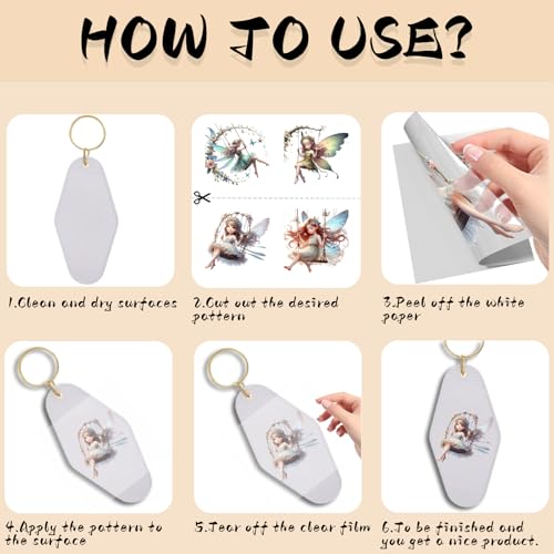 UV DTF Stickers 105 Pcs Swinging Fairy UV DTF Cup Wrap for Glass - style: Watercolor Swinging Fairy