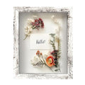 FrameWorks 8x10 Driftwood Wooden Shadow Box Frame – Soft Felt Back, Tempered Glass, and Included Elegant White Ball Push Pins - color: White Driftwood, size: 8"x10"